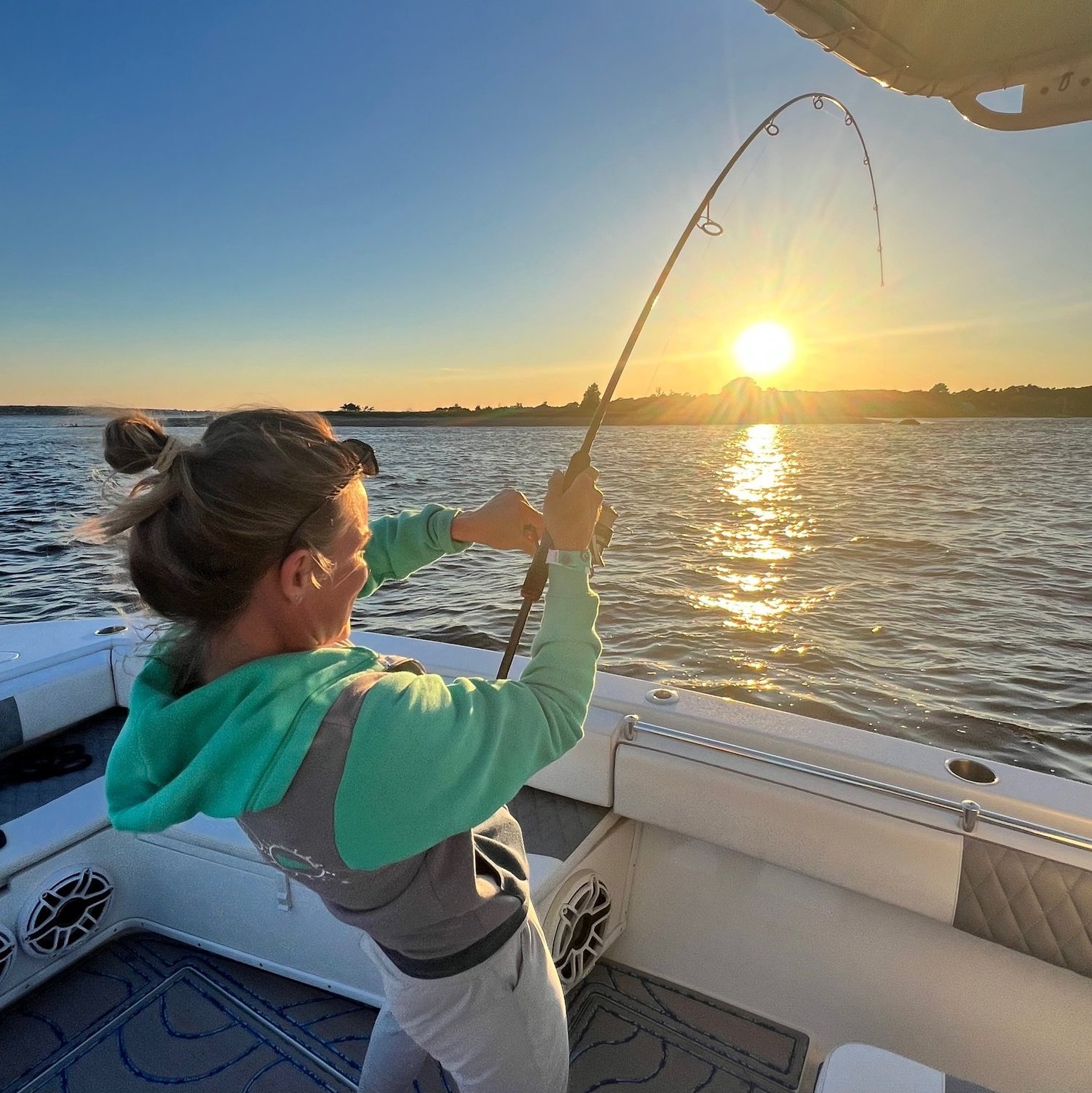 Sunset striper bite